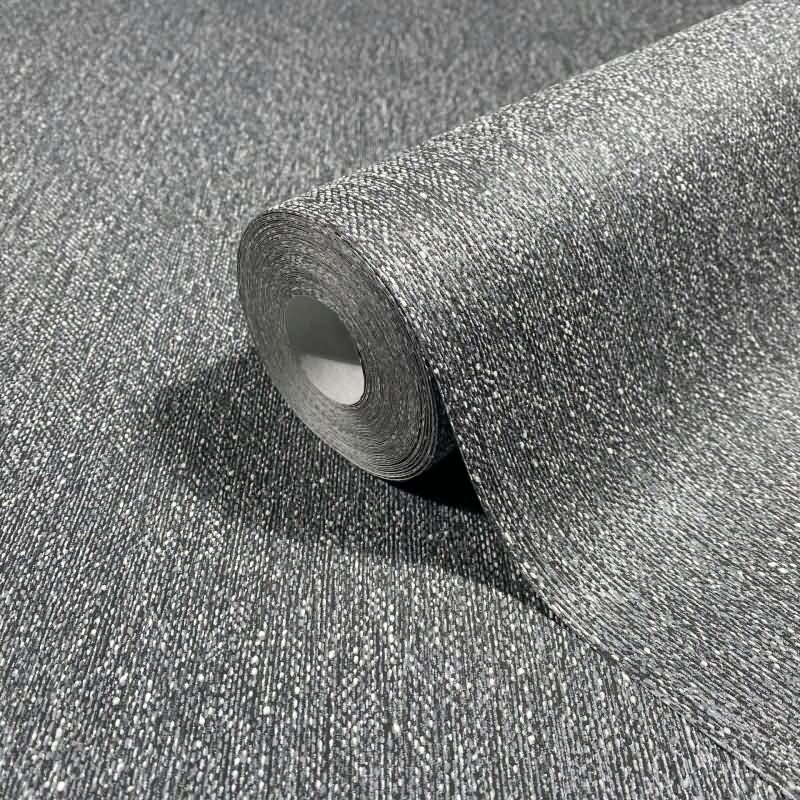 Vliestapete Uni, Textil Uni Klassisch in Schwarz Novamur (82538)