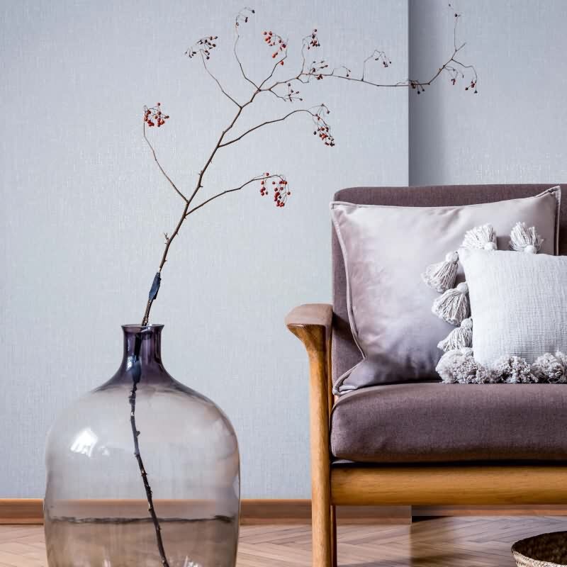 Vliestapete Uni, Textil Uni Modern in Blau Novamur (82542)