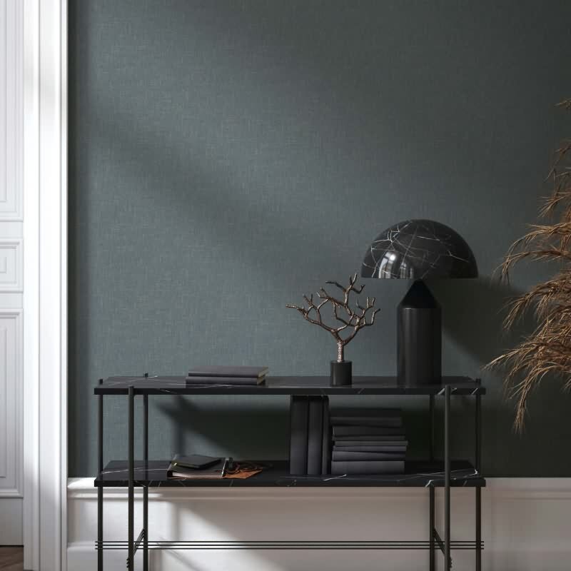 Vliestapete Uni, Textil Uni Modern in Schwarz Novamur (82544)