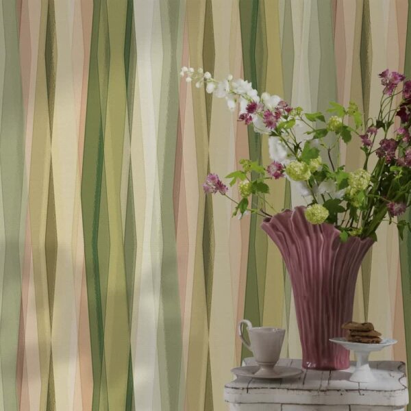 Vliestapete Streifen Streifen Modern, Kids matt in Grün Novamur (89010)