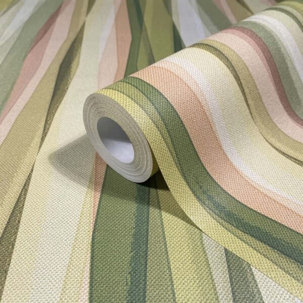 Vliestapete Streifen Streifen Modern, Kids matt in Grün Novamur (89010)