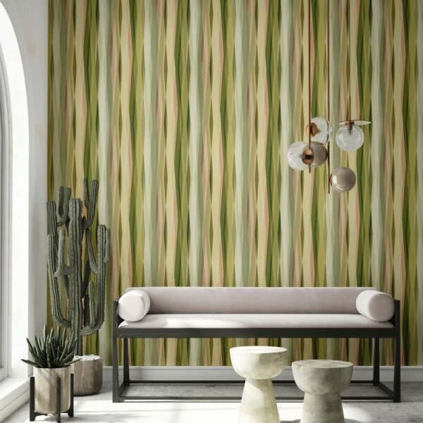 Vliestapete Streifen Streifen Modern, Kids matt in Grün Novamur (89010)