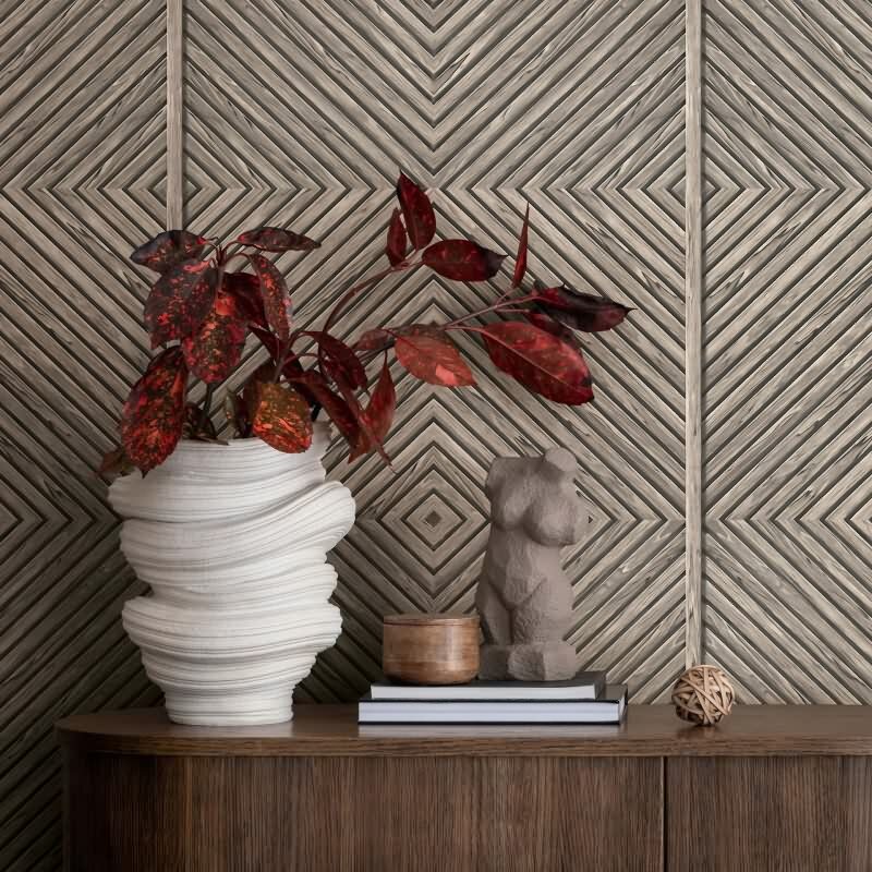 Vliestapete Holz, Geometrisch Holzoptik Geometrisch, matt Novamur (89018)