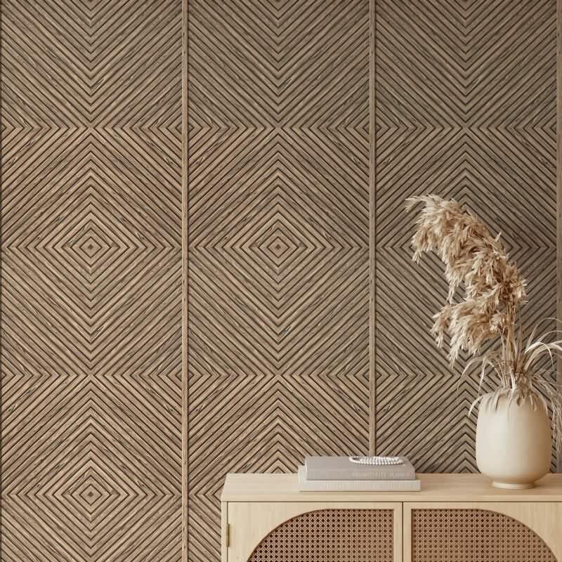 Vliestapete Holz, Geometrisch Holzoptik Geometrisch, matt in Beige Novamur (89019)