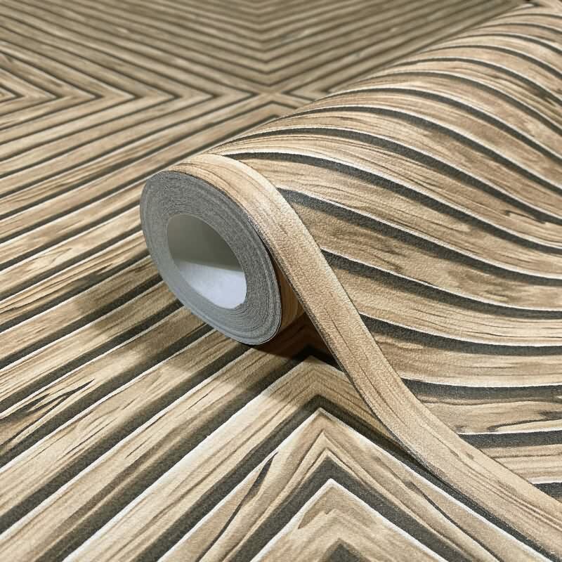 Vliestapete Holz, Geometrisch Holzoptik Geometrisch, matt in Beige Novamur (89019)