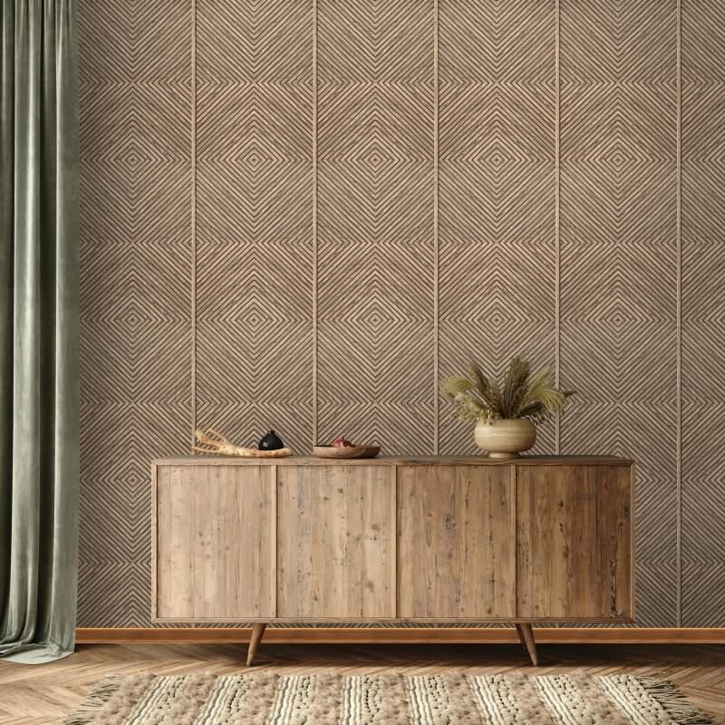 Vliestapete Holz, Geometrisch Holzoptik Geometrisch, matt in Beige Novamur (89019)