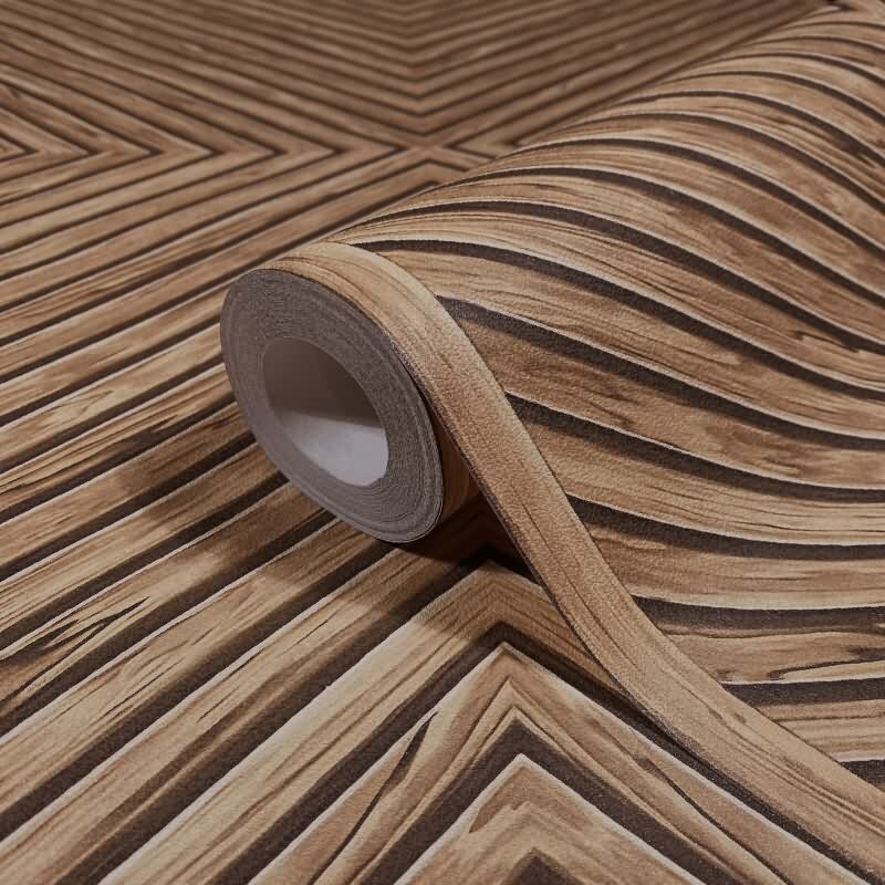 Vliestapete Holz, Geometrisch Holzoptik Geometrisch, matt in Braun Novamur (89020)