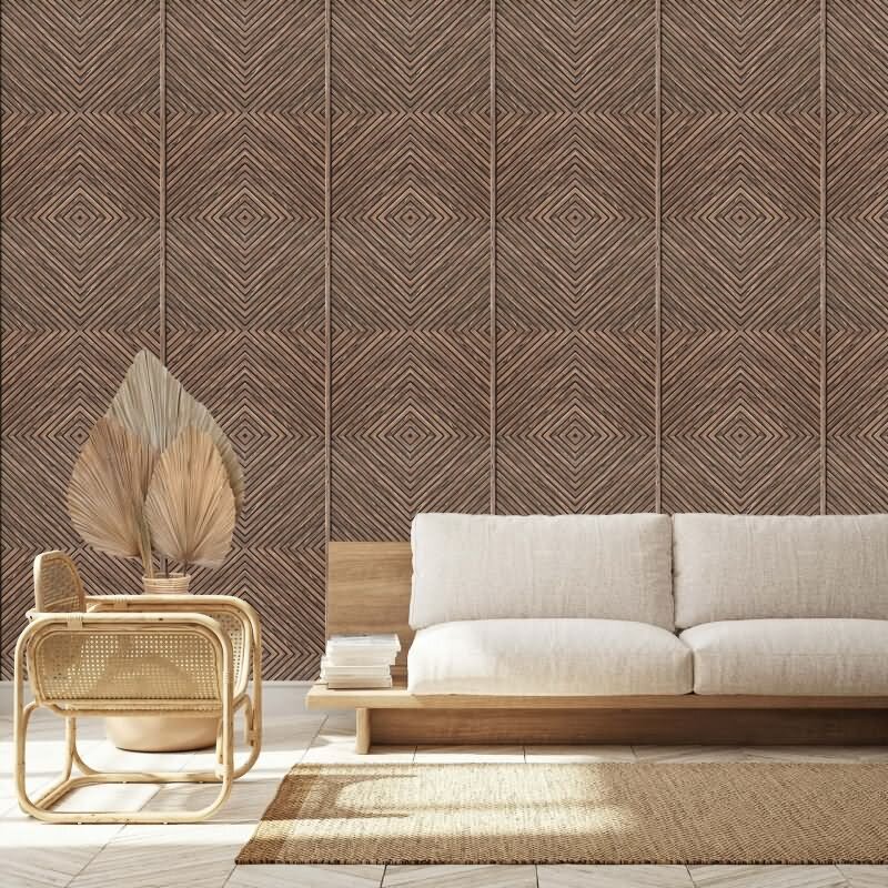 Vliestapete Holz, Geometrisch Holzoptik Geometrisch, matt in Braun Novamur (89020)