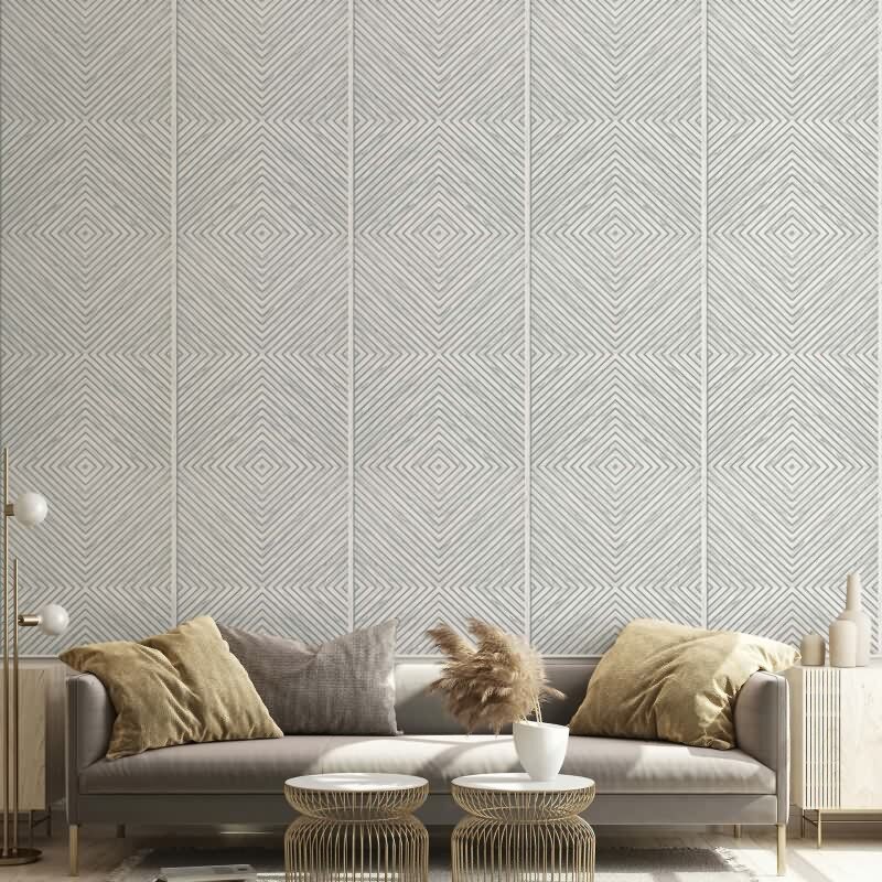 Vliestapete Holz, Geometrisch Holzoptik Geometrisch, matt in Weiß Novamur (89021)