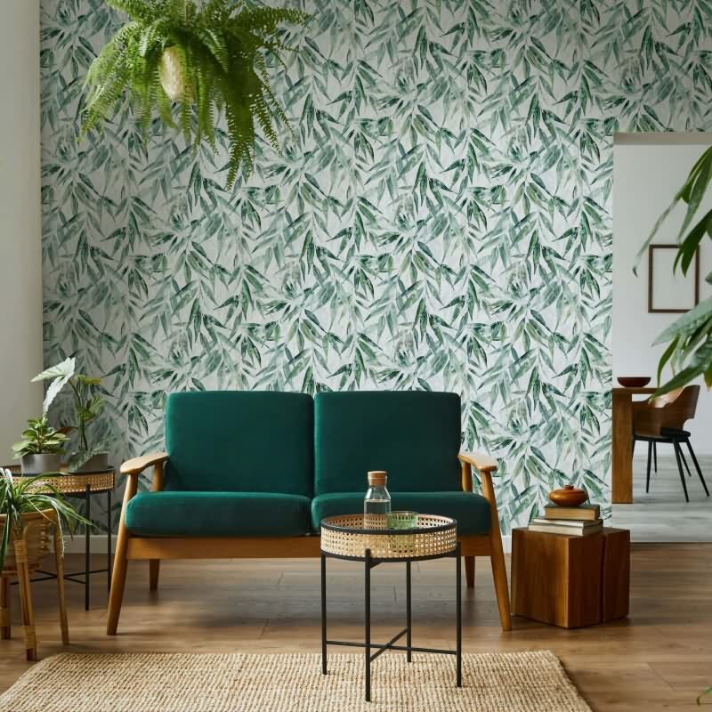 Vliestapete Blätter Floral Natur matt in Grün Novamur (89039)