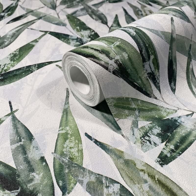 Vliestapete Blätter Floral Natur matt in Grün Novamur (89039)