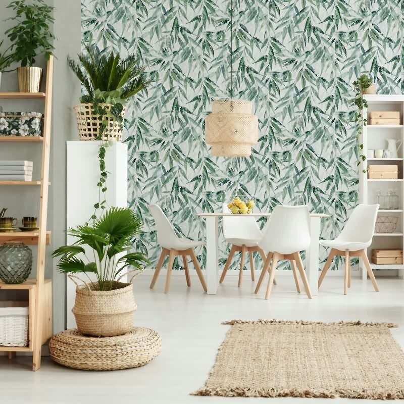 Vliestapete Blätter Floral Natur matt in Grün Novamur (89039)