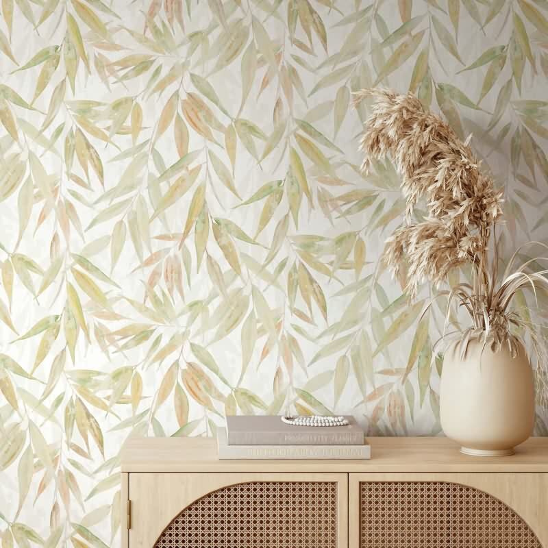 Vliestapete Blätter Floral Natur matt in Weiß Novamur (89042)