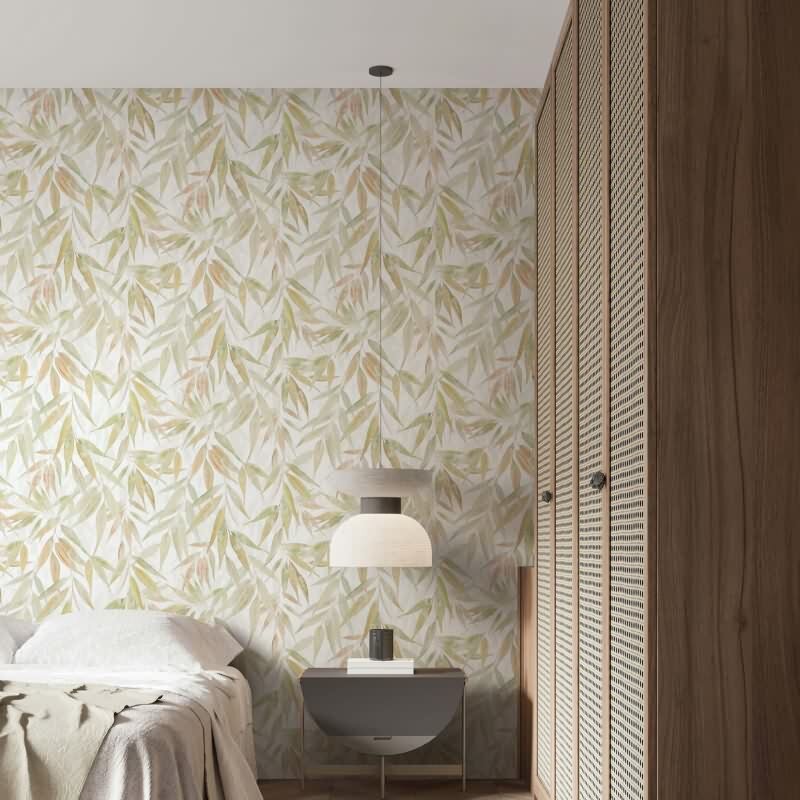 Vliestapete Blätter Floral Natur matt in Weiß Novamur (89042)