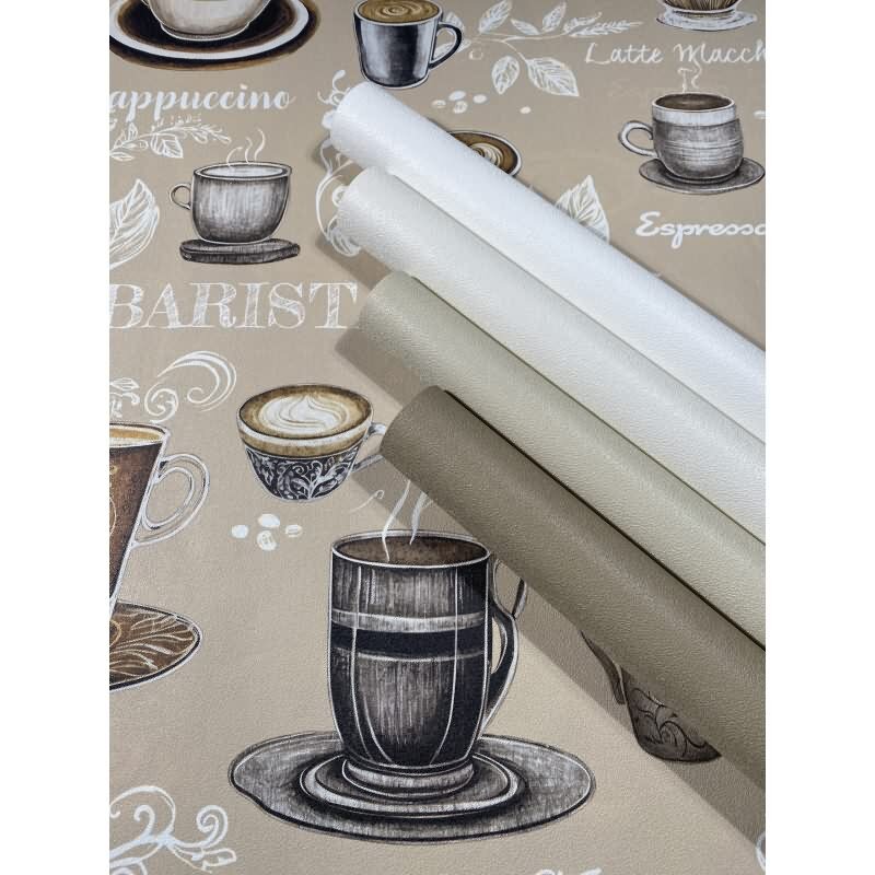 Vliestapete Kaffe, Küchenmotiv Grafisch Modern matt in Beige Novamur (89044)