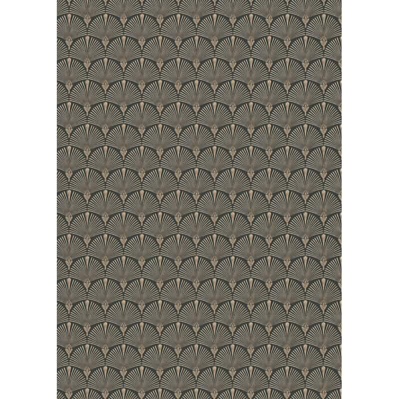 1034615 Tapete Schwarz Anthrazit Gold Barock Ornament Vintage Vinyltapete Erismann