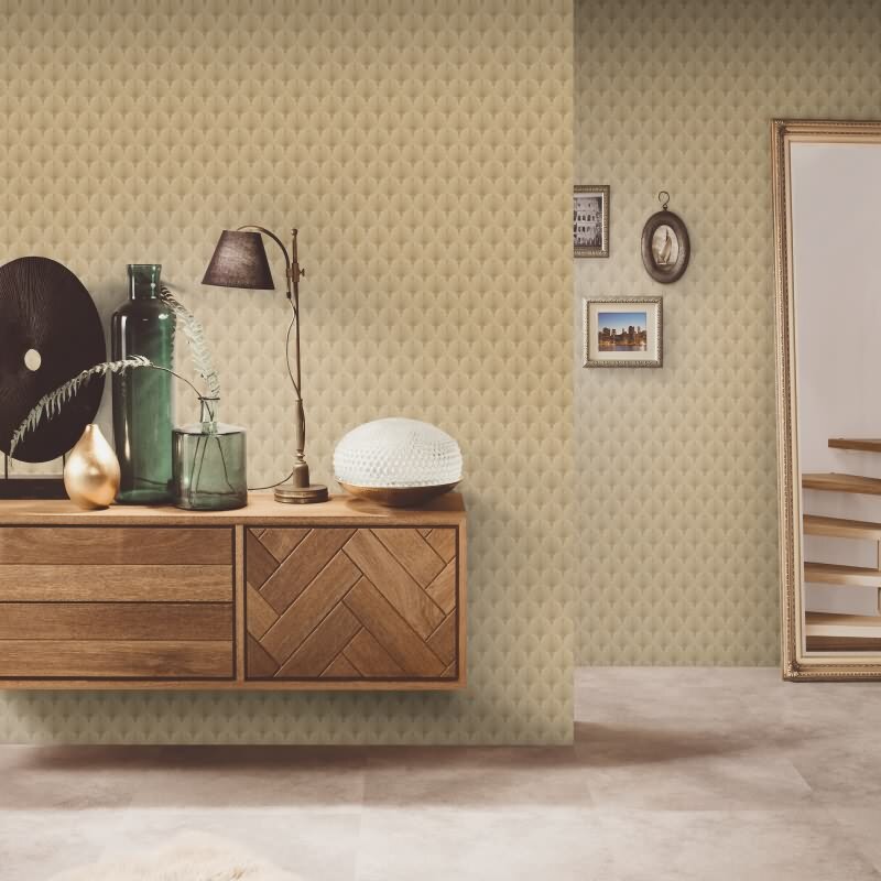 1034630 Barock Ornament Tapete Gold Kupfer Vintage Klassik Erismann