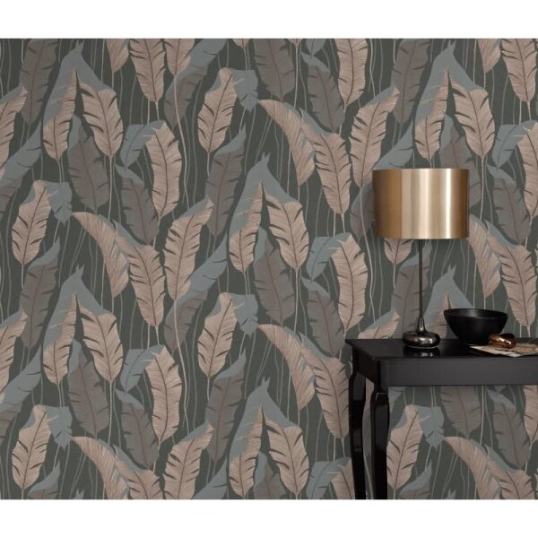 Tapete Schwarz, Anthrazit Erismann Vinyltapete (1034447)