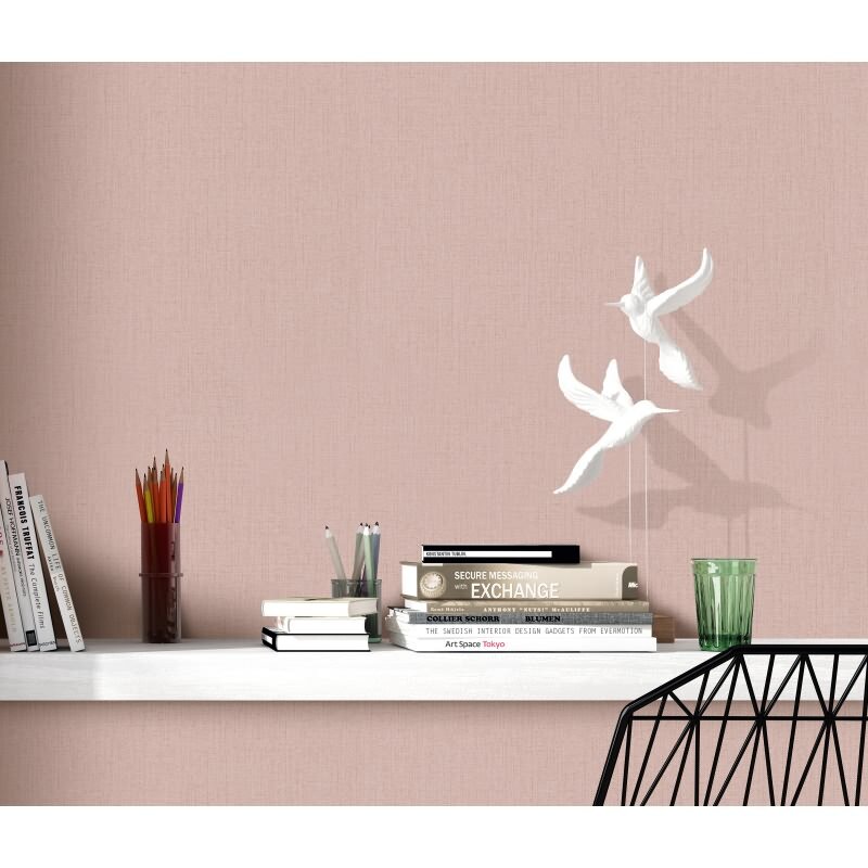 1035904 Tapete Rosa Rose Uni Struktur Vinyltapete Vlies Erismann