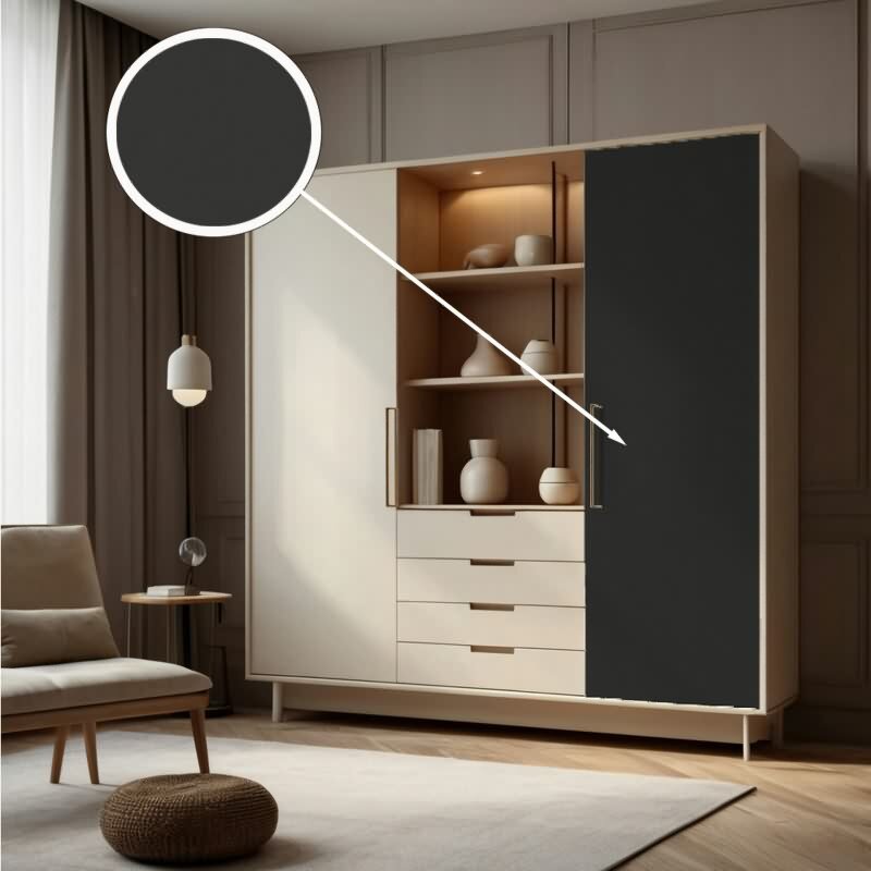 Selbstklebende Tapete Schwarz Struktur Klebefolie Möbelfolie modern für Wand und Möbel (3107)