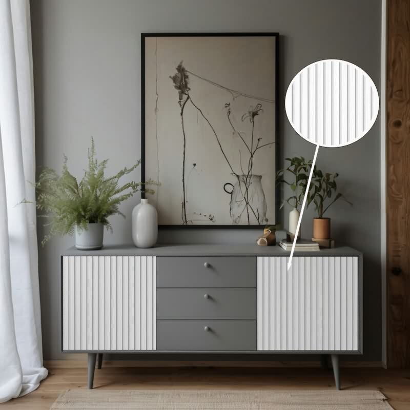 Selbstklebende Tapete Weiß Holzoptik Skandi Holzpaneele Klebefolie für Wand und Möbel (3108)