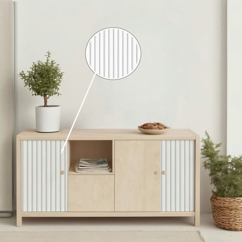 Selbstklebende Tapete Weiß Holzoptik Skandi Holzpaneele Klebefolie für Wand und Möbel (3108)