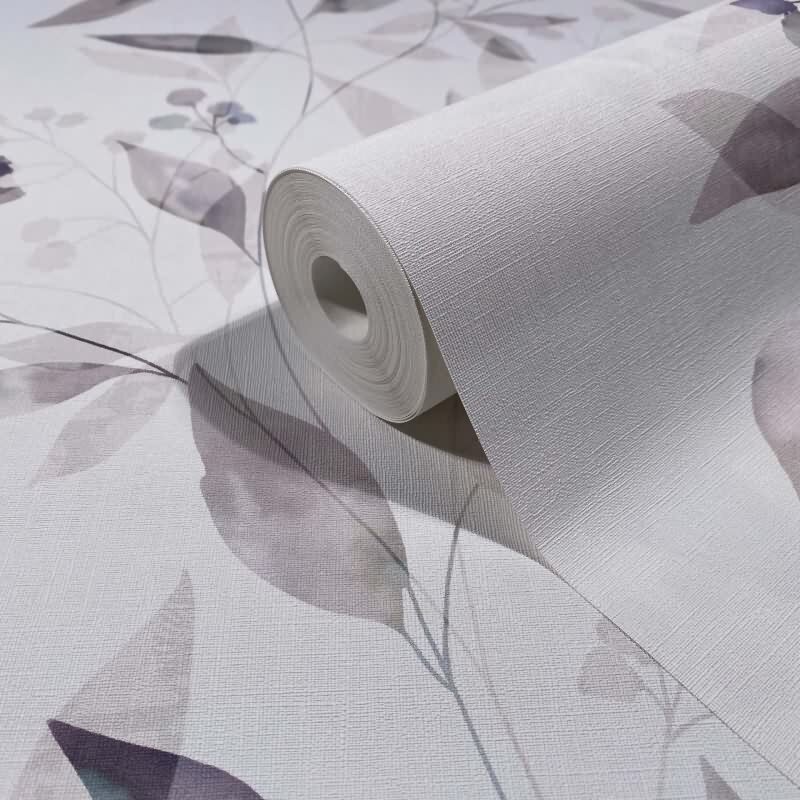 Vliestapete Blätter Floral Natur matt in Weiß für Wohnzimmer, Schlafzimmer, Küche (88912)