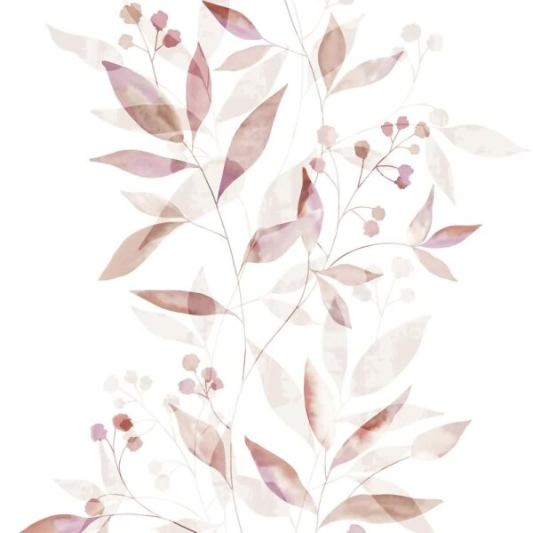 Vliestapete Blätter Floral Natur matt in Weiß für Wohnzimmer, Schlafzimmer, Küche (88913)