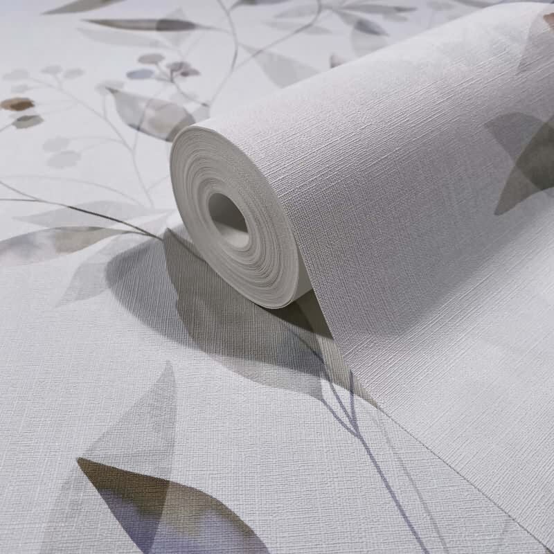 Vliestapete Blätter Floral Natur matt in Weiß für Wohnzimmer, Schlafzimmer, Küche (88914)