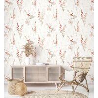 Vliestapete Blumen, Bl&auml;tter Floral Natur matt in...