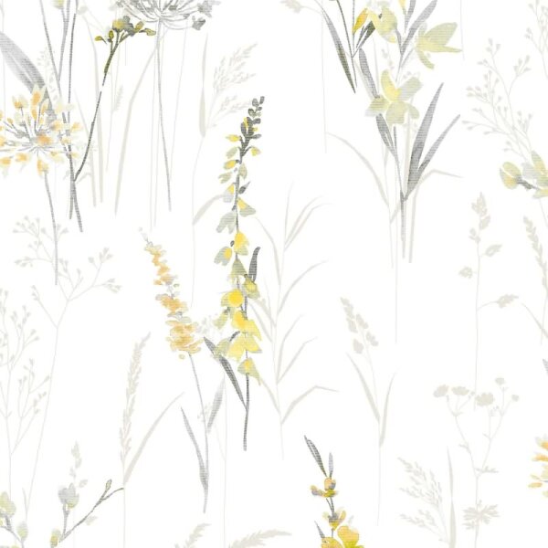 Vliestapete Blumen, Blätter Floral Natur matt in Weiß für Wohnzimmer, Schlafzimmer, Küche (88923)