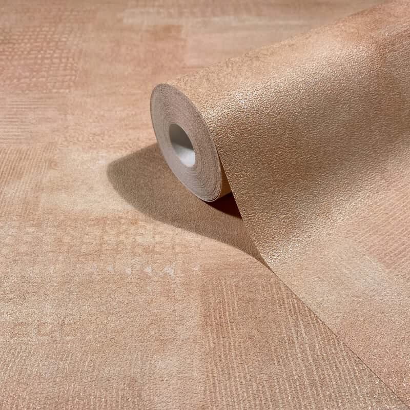 Vliestapete Putzoptik, Betonoptik Uni Geometrisch matt in Braun für Wohnzimmer, Schlafzimmer, Büro (88938)