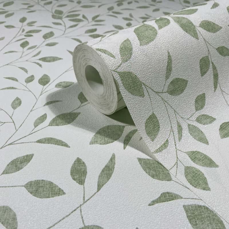 Vliestapete Blätter Floral Natur matt in Weiß für Wohnzimmer, Schlafzimmer, Küche (88947)