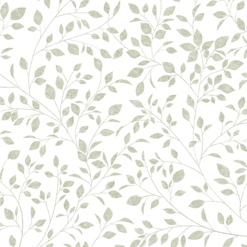 Vliestapete Blätter Floral Natur matt in Weiß für Wohnzimmer, Schlafzimmer, Küche (88947)