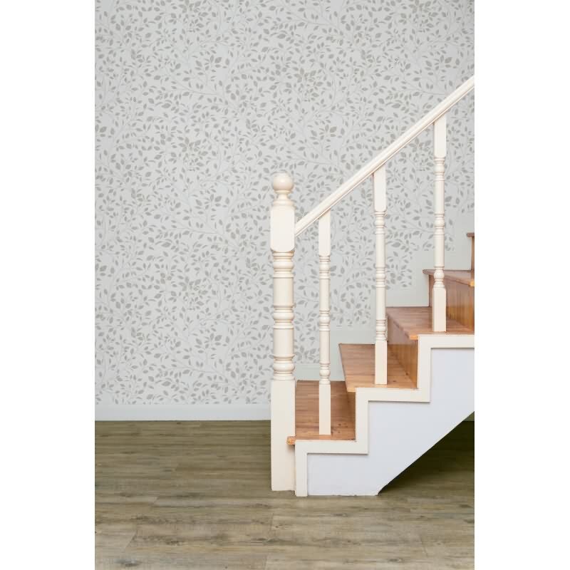 Vliestapete Blätter Floral Natur matt in Weiß für Wohnzimmer, Schlafzimmer, Küche (88948)