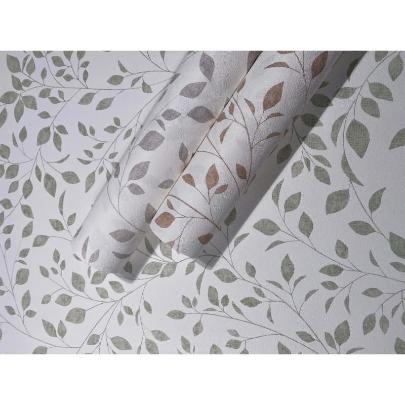 Vliestapete Blätter Floral Natur matt in Weiß für Wohnzimmer, Schlafzimmer, Küche (88948)