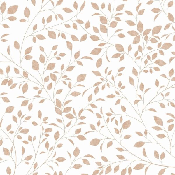 Vliestapete Blätter Floral Natur matt in Weiß für Wohnzimmer, Schlafzimmer, Küche (88949)