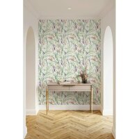 Vliestapete Bl&auml;tter Floral Natur matt in Wei&szlig;...