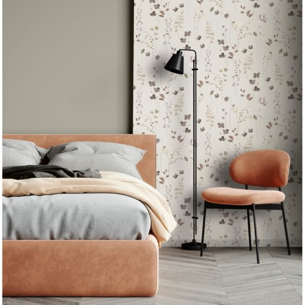 Vliestapete Blätter, Äste Floral Natur matt in Beige für Wohnzimmer, Schlafzimmer, Küche (88964)