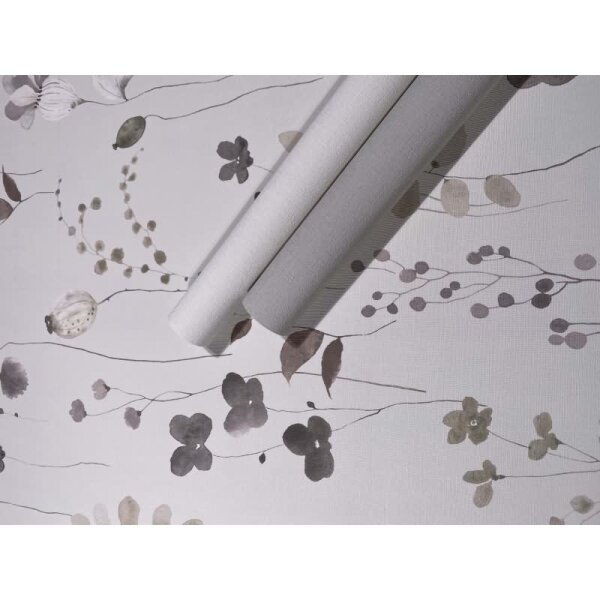 Vliestapete Blätter, Äste Floral Natur matt in Beige für Wohnzimmer, Schlafzimmer, Küche (88964)