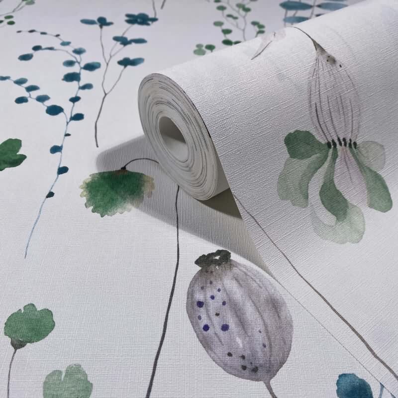 Vliestapete Blätter, Äste Floral Natur matt in Weiß für Wohnzimmer, Schlafzimmer, Küche (88966)