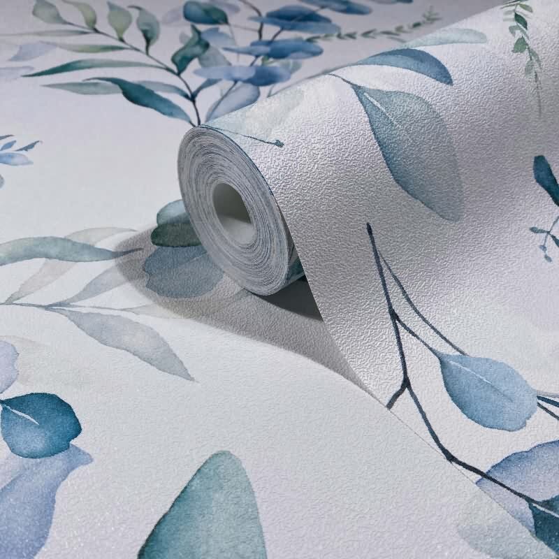 Vliestapete Blätter, Äste Floral Natur matt in Weiß für Wohnzimmer, Schlafzimmer, Küche (88973)