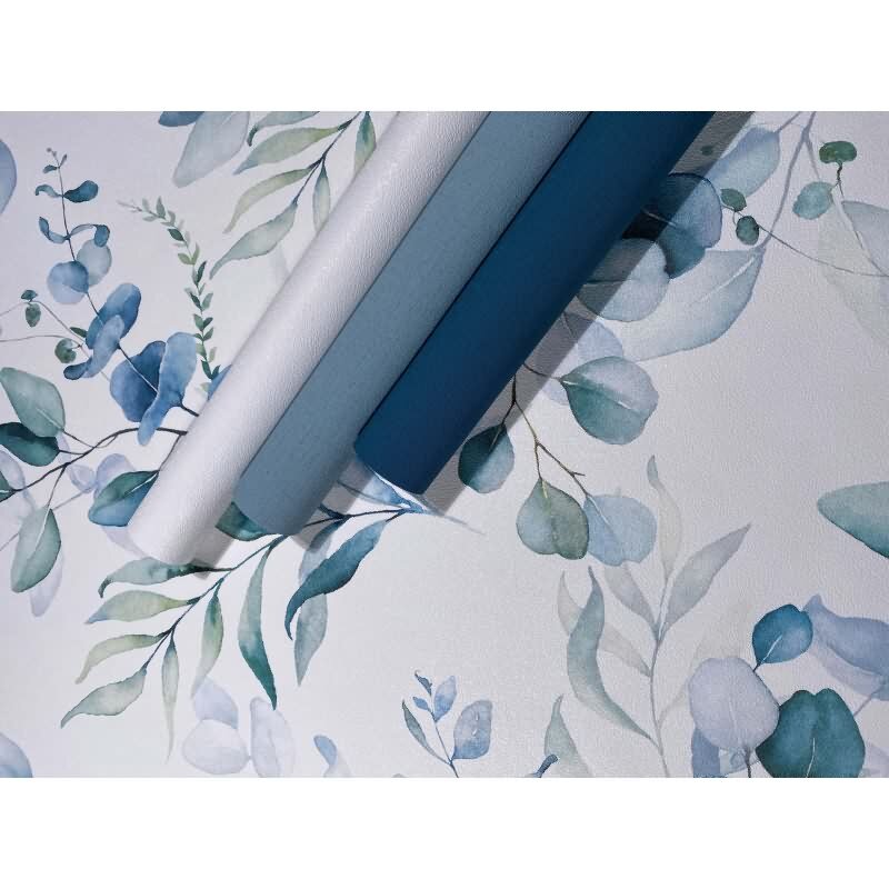 Vliestapete Blätter, Äste Floral Natur matt in Weiß für Wohnzimmer, Schlafzimmer, Küche (88973)