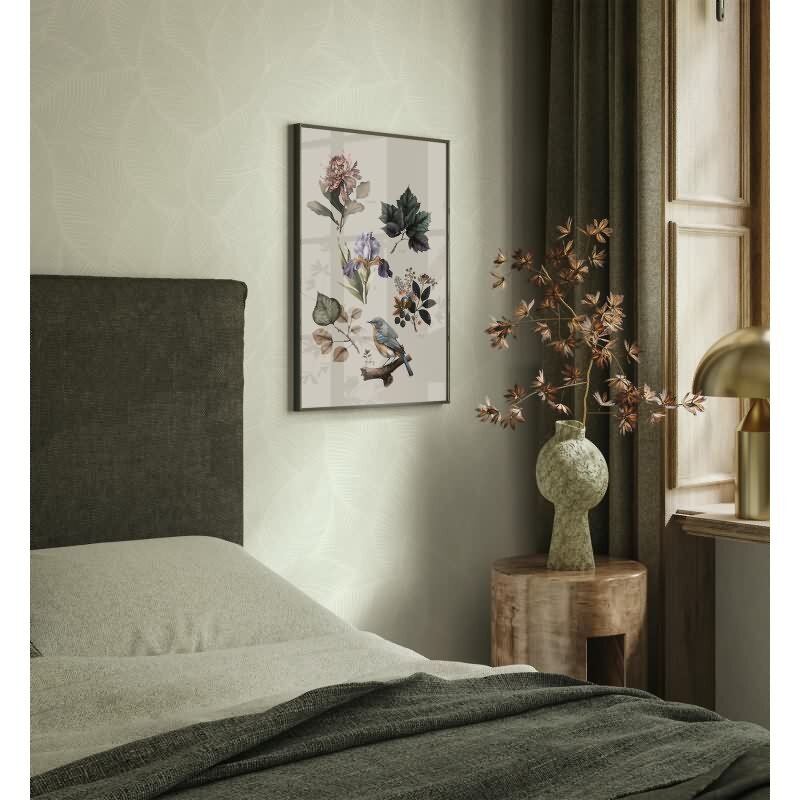 Vliestapete Blätter Floral Natur matt in Grün für Wohnzimmer, Schlafzimmer, Küche, Büro (88976)
