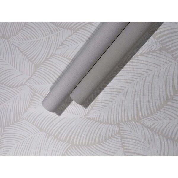 Vliestapete Blätter Floral Natur matt in Weiß für Wohnzimmer, Schlafzimmer, Küche, Büro (88977)