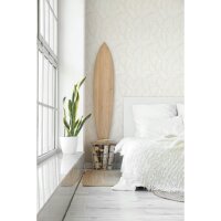 Vliestapete Bl&auml;tter Floral Natur matt in Wei&szlig;...