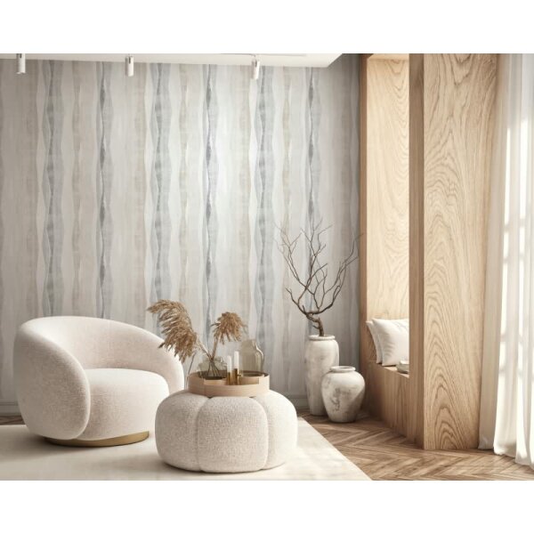 Vliestapete Streifen Grafisch Modern matt in Grau für Wohnzimmer, Schlafzimmer, Büro (88986)
