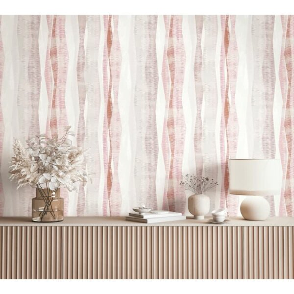 Vliestapete Streifen Grafisch Modern matt in Rot für Wohnzimmer, Schlafzimmer, Büro (88987)