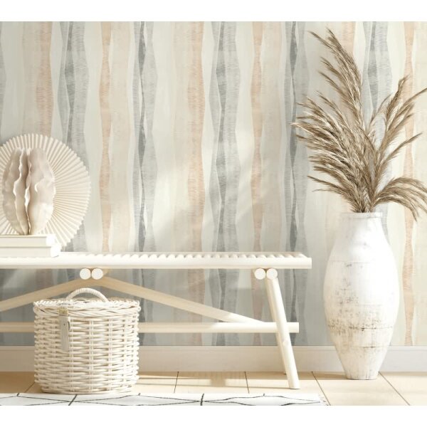 Vliestapete Streifen Grafisch Modern matt in Grau für Wohnzimmer, Schlafzimmer, Büro (88988)