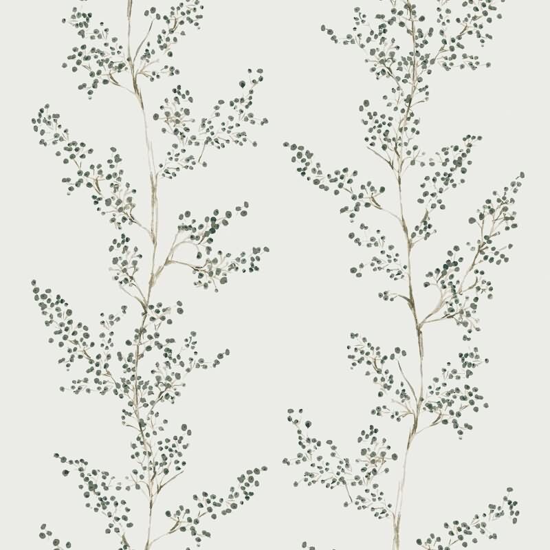 Vliestapete Blätter, Äste Floral Natur matt in Grau für Wohnzimmer, Schlafzimmer, Küche (88989)